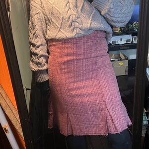 Lux Pink HoundsTooth Women's Wool Skirt size S / M